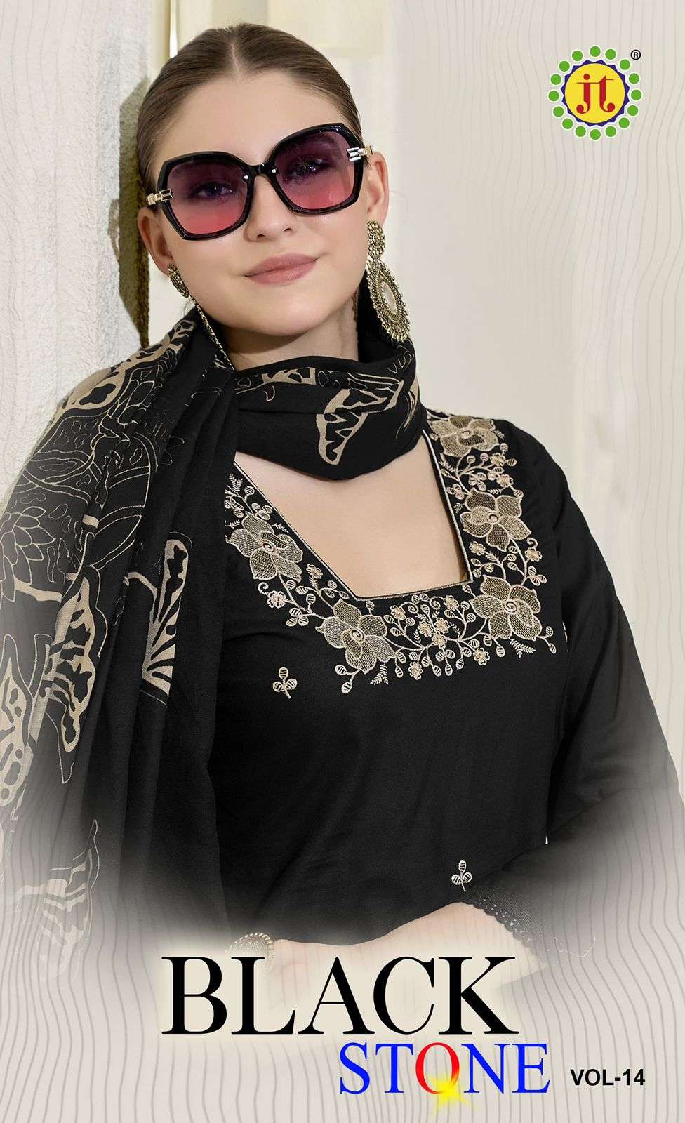 JT TEXTILE BLACK STONE VOL-14 PURE RAYON EMBROIDERY PAKISTANI DRESSES-00201