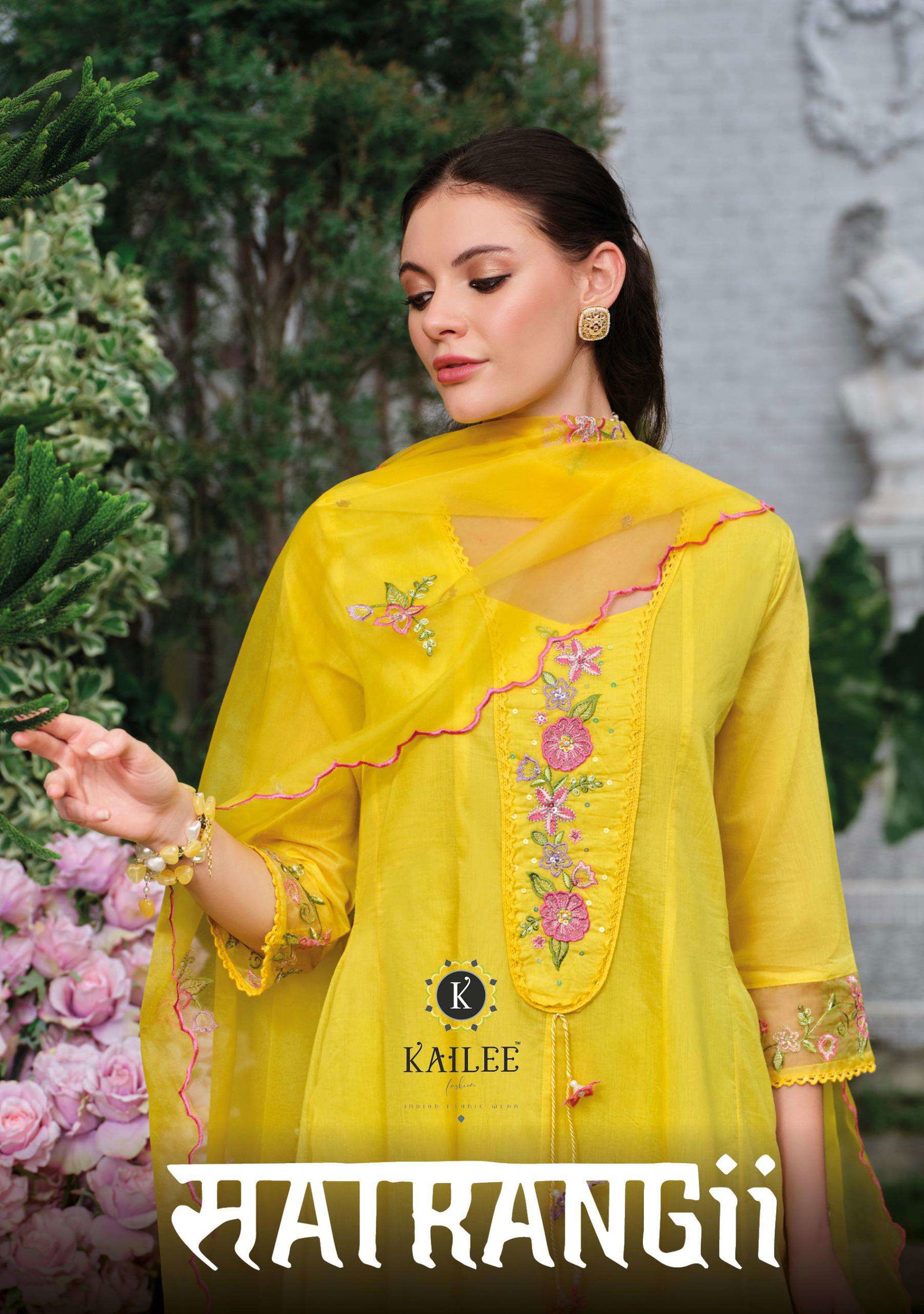 KAILEE FASHION SATRANGI PURE CHANDERI VISCOSE DRESSES-00014