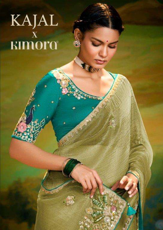 KAJAL 5395 COLOUR 5395 A TO 5395 D SERIES PURE ORGANZA EMBROIDERY SAREES-00137
