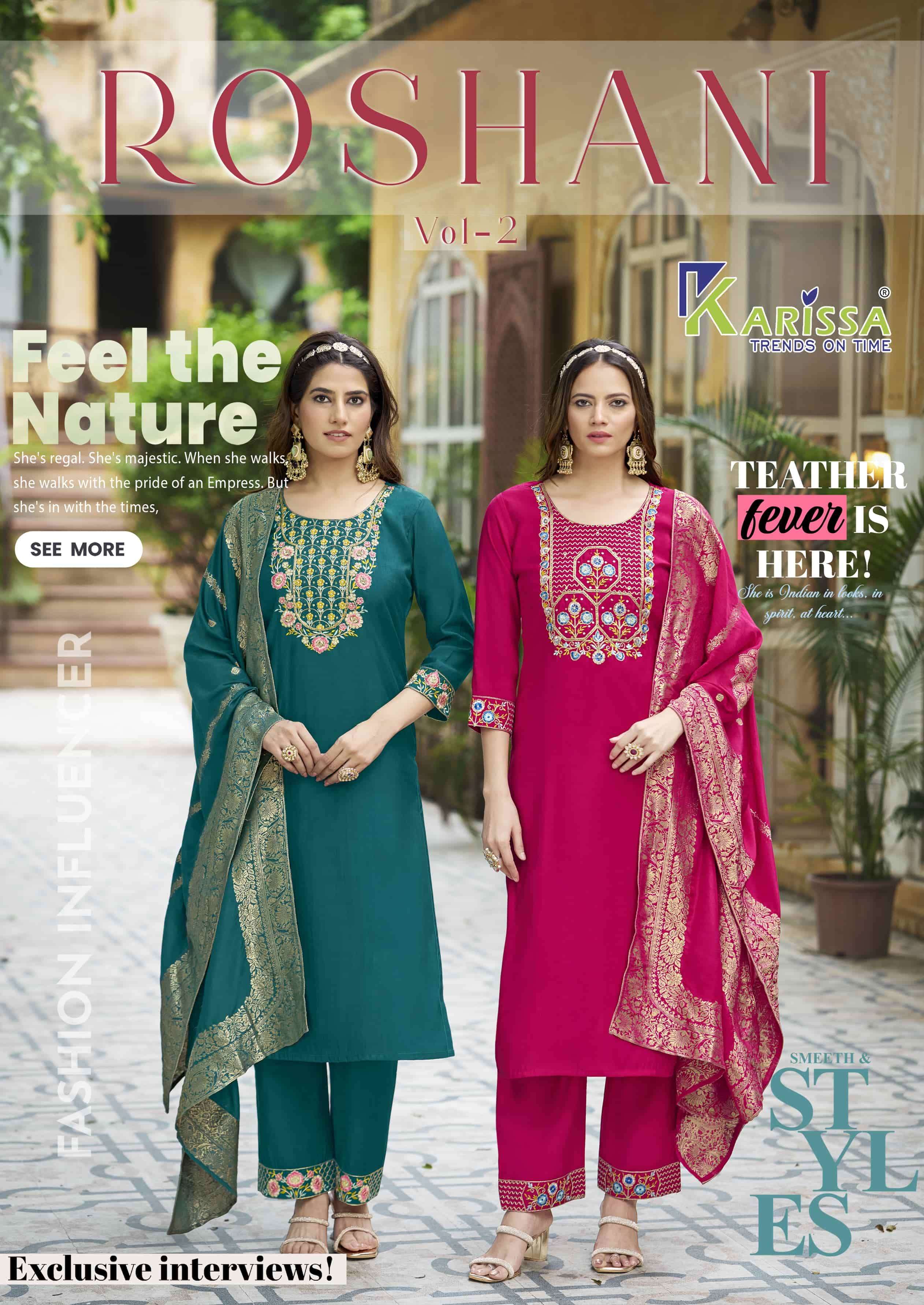 KARISSA ROSHNI VOL-02 PURE ROMAN SILK DRESSES-00014
