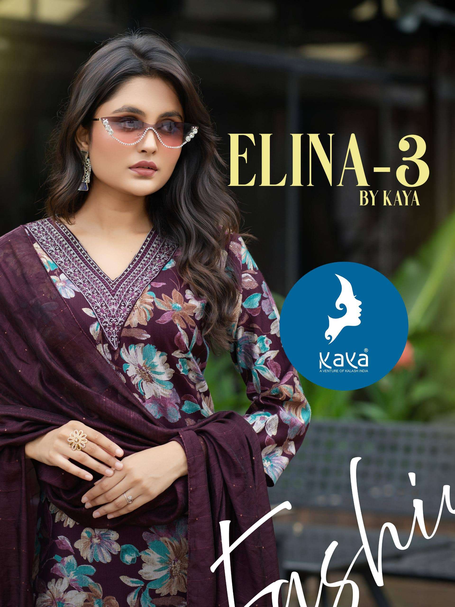 KAYA ELINA VOL-03 PURE VERTICAN FOIL PRINTED DRESSES-00014