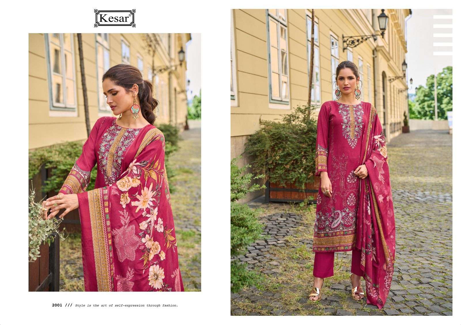 KESAR ARMANI PURE VISCOSE MUSLIN HAND WORK DRESSES-00028