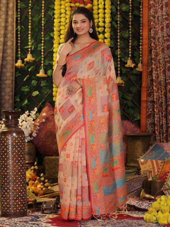 KETHAL KOTA BY ASLIWHOLESALE DESIGNER PURE LINEN COTTON SAREES-00281