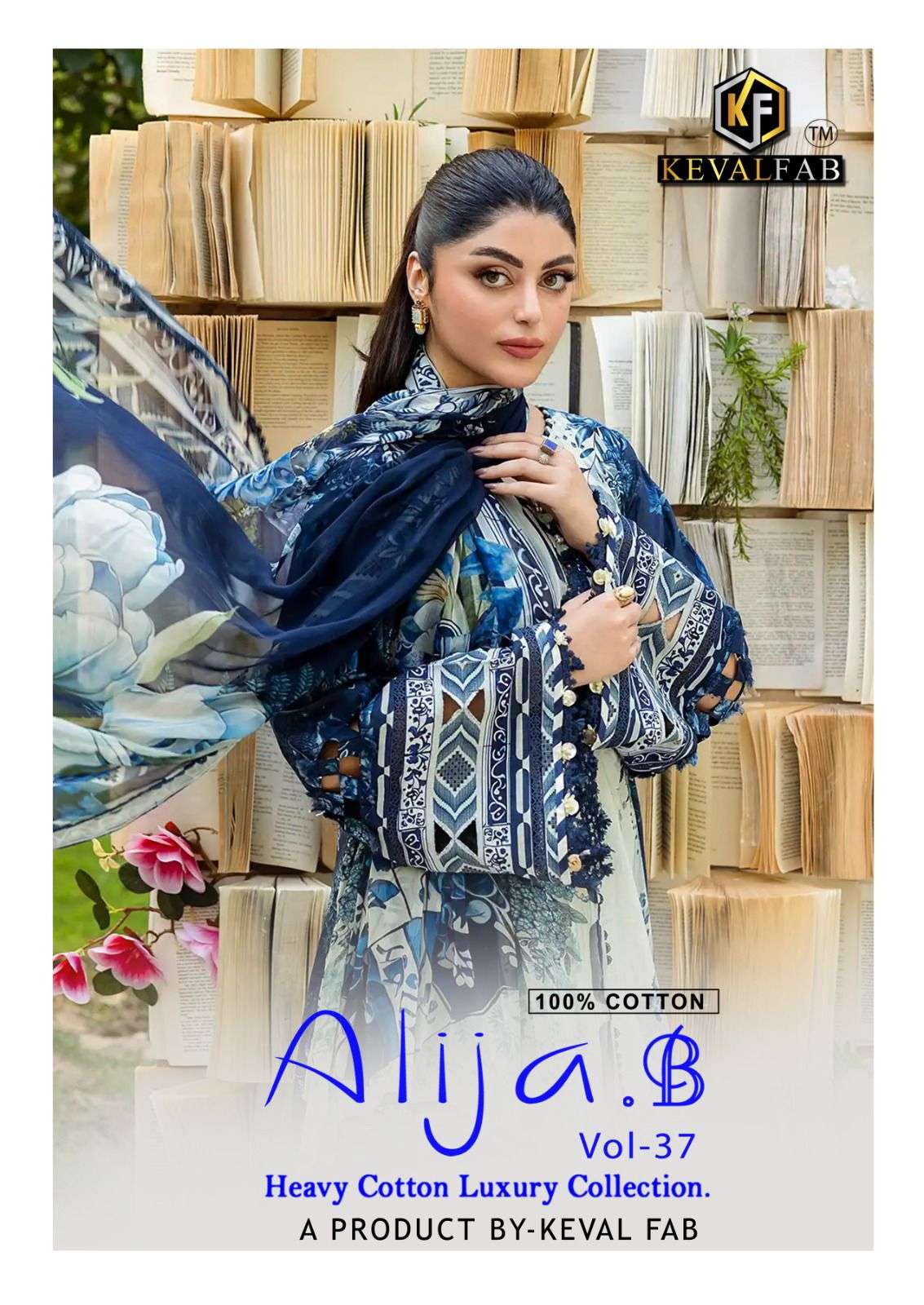 KEVAL FAB ALIJA B VOL-37 37001 TO 37006 SERIES PURE COTTON PRINTED PAKISTANI DRESSES-00062