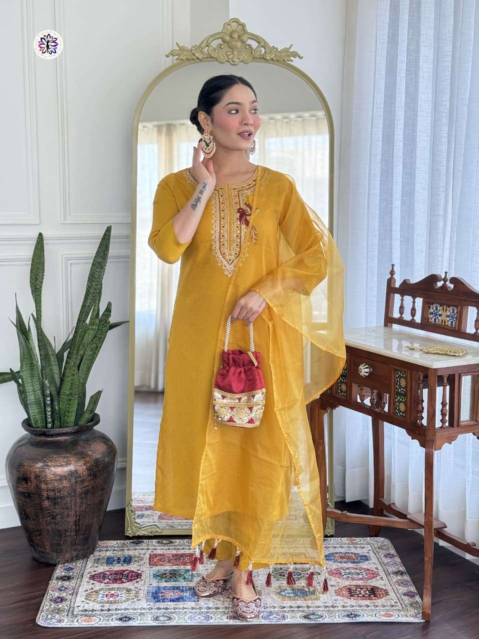 KF-123 BY ASLIWHOLESALE DESIGNER PURE VISCOSE RAYON EMBROIDERY DRESSES-00096