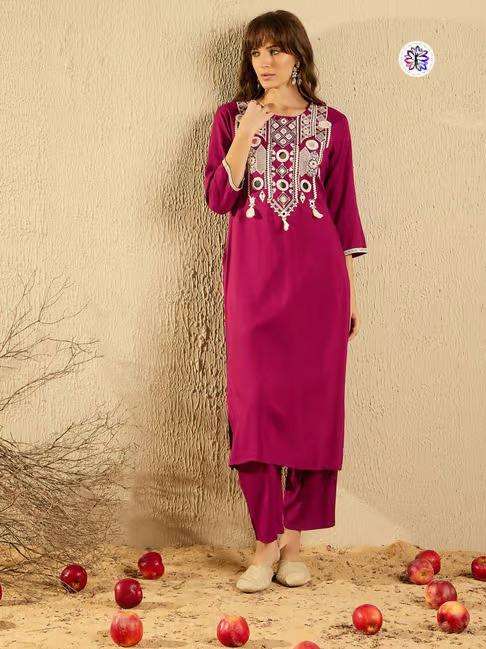 KF-133 BY ASLIWHOLESALE DESIGNER PURE VISCOSE CHANDERI EMBROIDERY DRESSES-00096