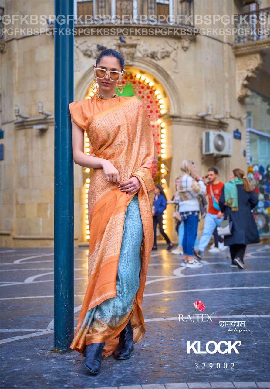 KLOCK BY RAJTEX 329002 TO 329006 SERIES VISCOSE HANDLOOM SAREES-00178