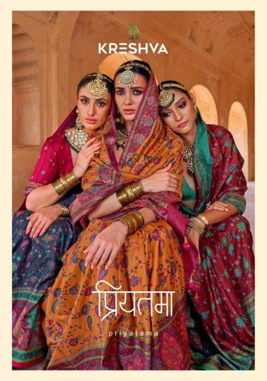 KRESHVA PRIYATAMA 993 TO 998 SERIES PURE SILK PRINTED SAREES-00137