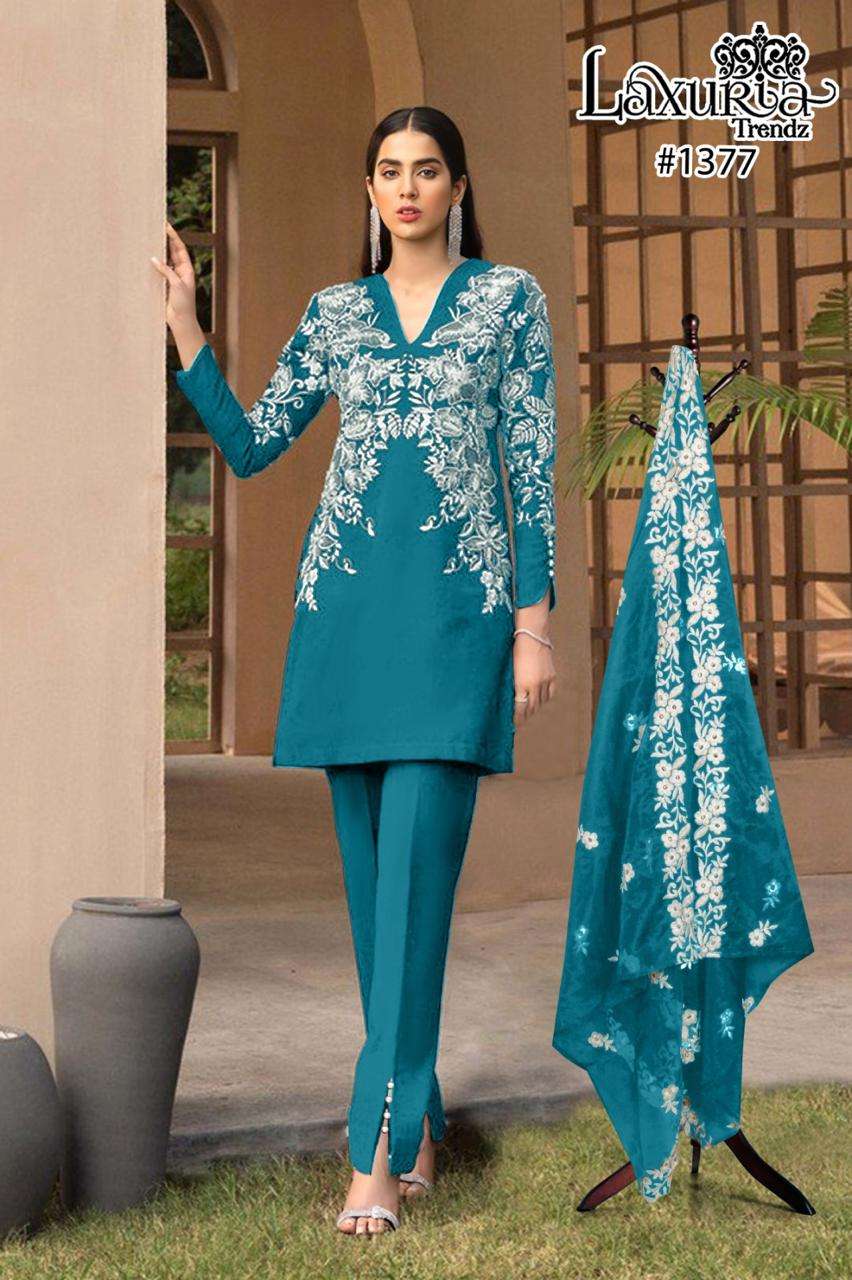 LAXURIA 1377 PURE FAUX GEORGETTE PAKISTANI DRESSES-00005