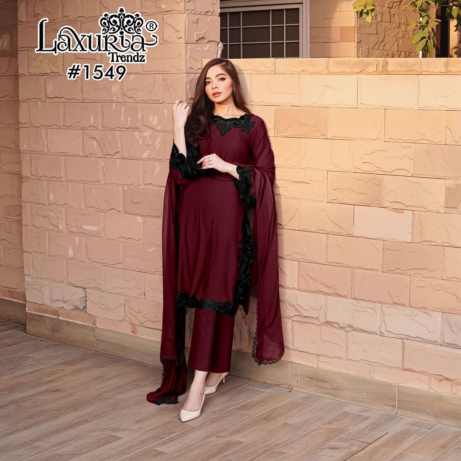 LAXURIA TRENDZ 1549 PURE GEORGETTE EMBROIDERY PAKISTANI DRESSES-00005