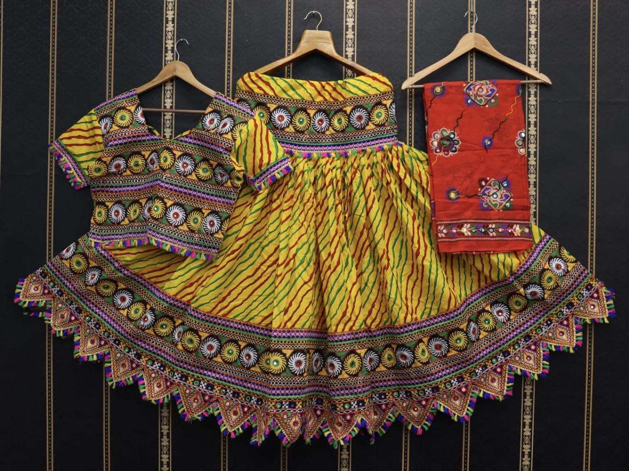 LEHERIYA BY ASLIWHOLESALE DESIGNER PURE COTTON EMBROIDERY LEHENGAS-00029