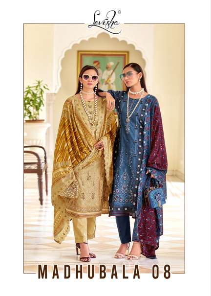 LEVISHA MADHUBALA VOL-08 8013 TO 8018 SERIES PURE CAMBRIC LAWN COTTON PRINTED PAKISTANI DRESSES-0001...