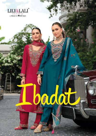 LILY AND LALI IBADAT 27471 TO 27474 SERIES PURE VISCOSE SILK EMBROIDERY DRESSES-00028
