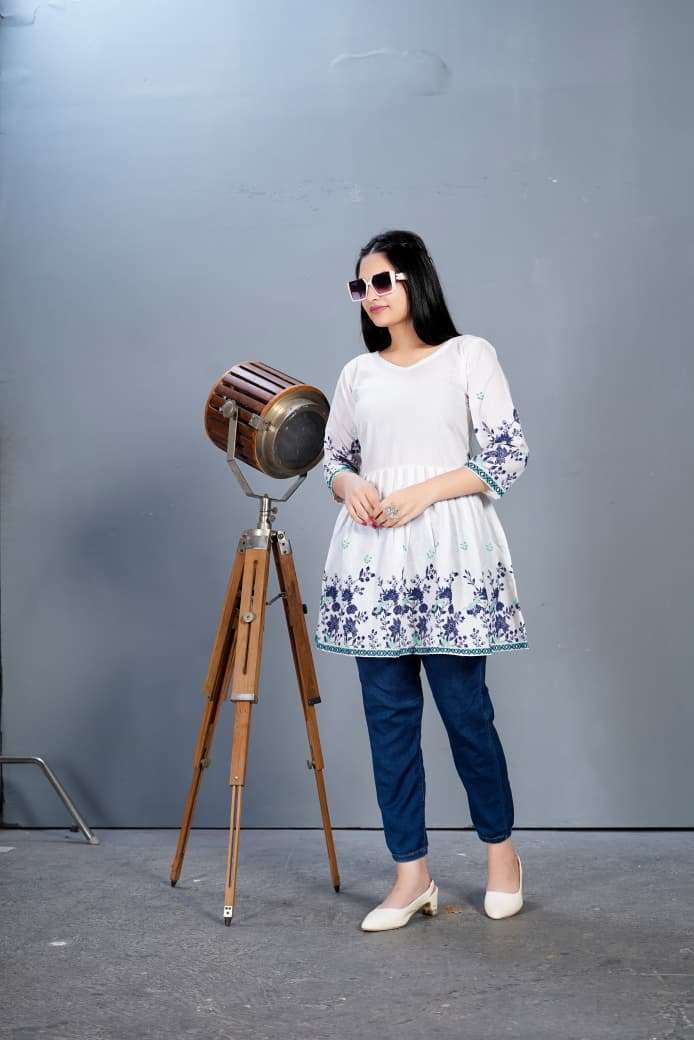 MAANVI BY ASLIWHOLESALE DESIGNER PURE COTTON PRINTED TOP-00295