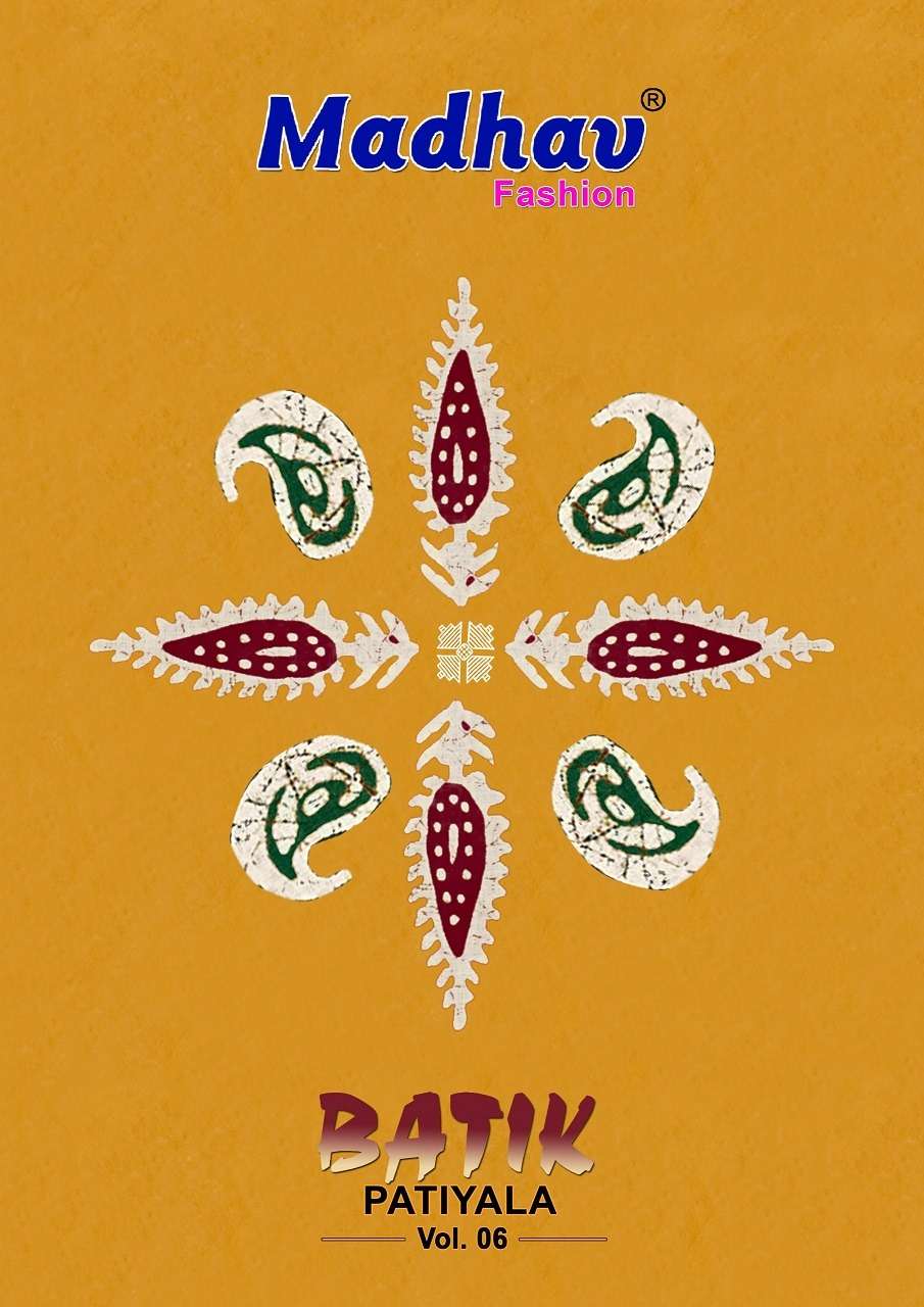 MADHAV FASHION BATIK PATIYALA VOL-6 6001 TO 6010 SERIES PURE COTTON PRINTED DRESSES-0015