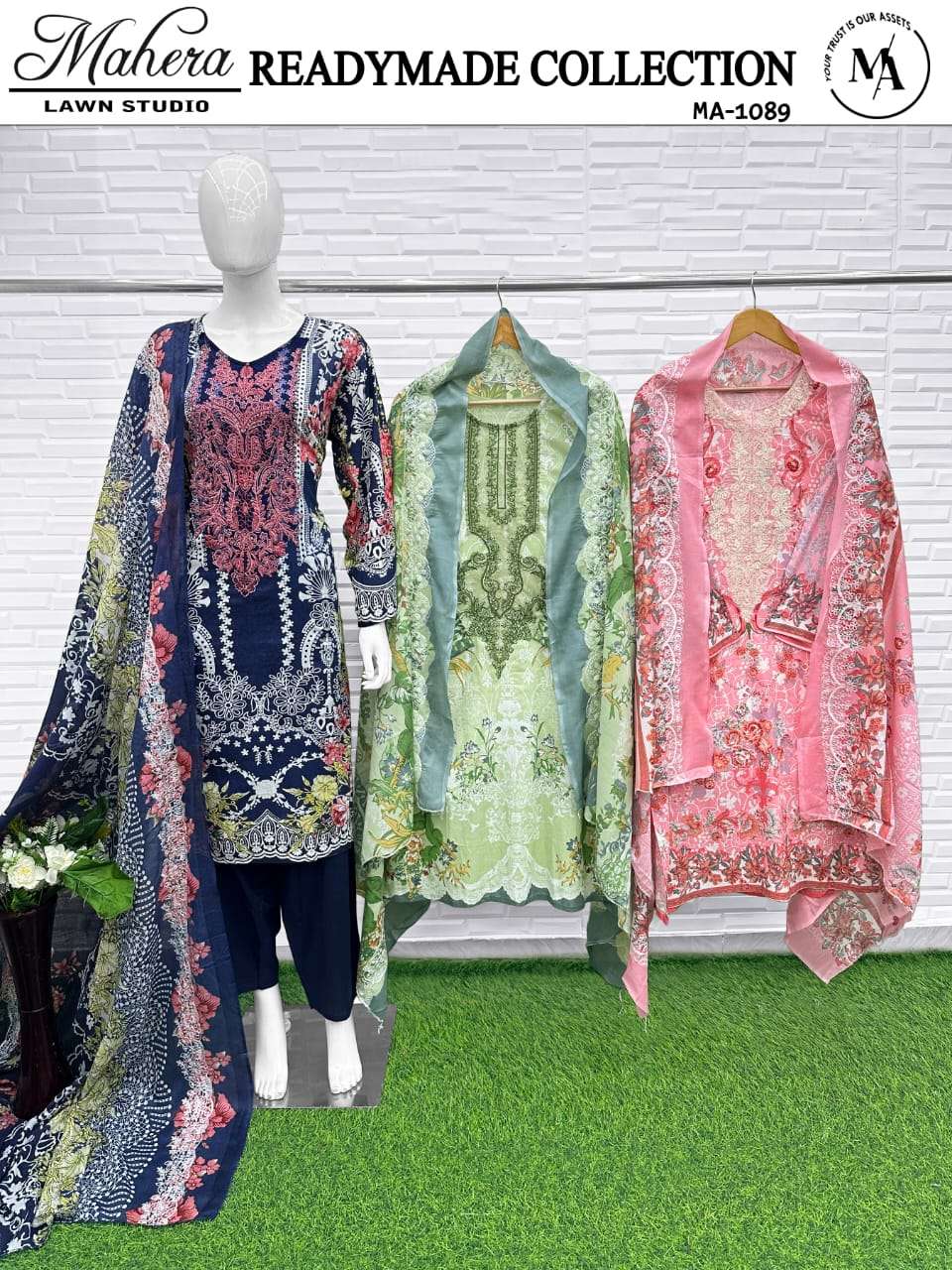 MAHERA LAWN STUDIO MA-1089 PURE COTTON PRINTED EMBROIDERY DRESSES-00245