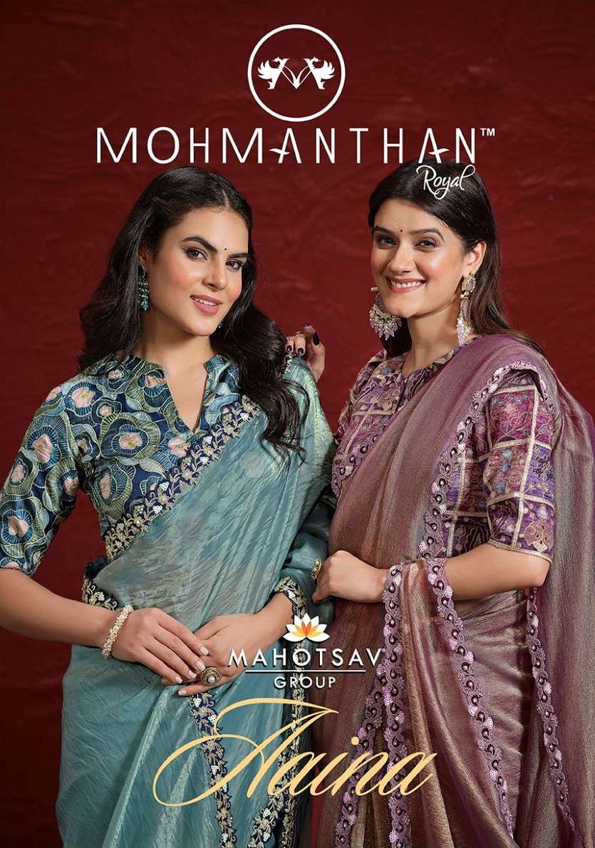 MAHOTSAV MOHMANTHAN 24200 AAINA 24201 TO 24209 SERIES PURE GEORGETTE SILK HANDWORK SAREES-00276