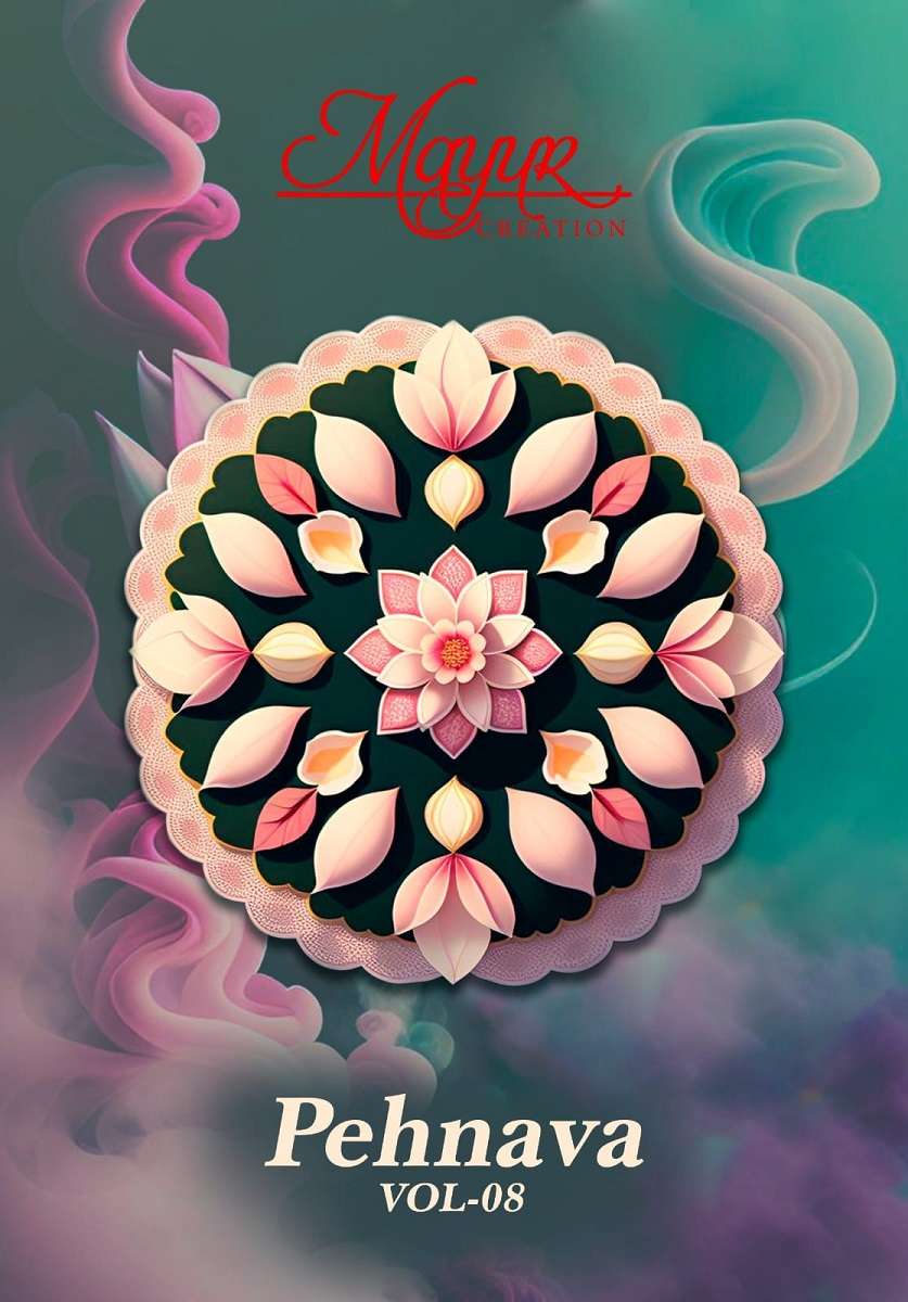 MAYUR CREATION PEHNAVA VOL-08 8001 TO 8010 SERIES PURE COTTON PRINTED DRESSES-00015