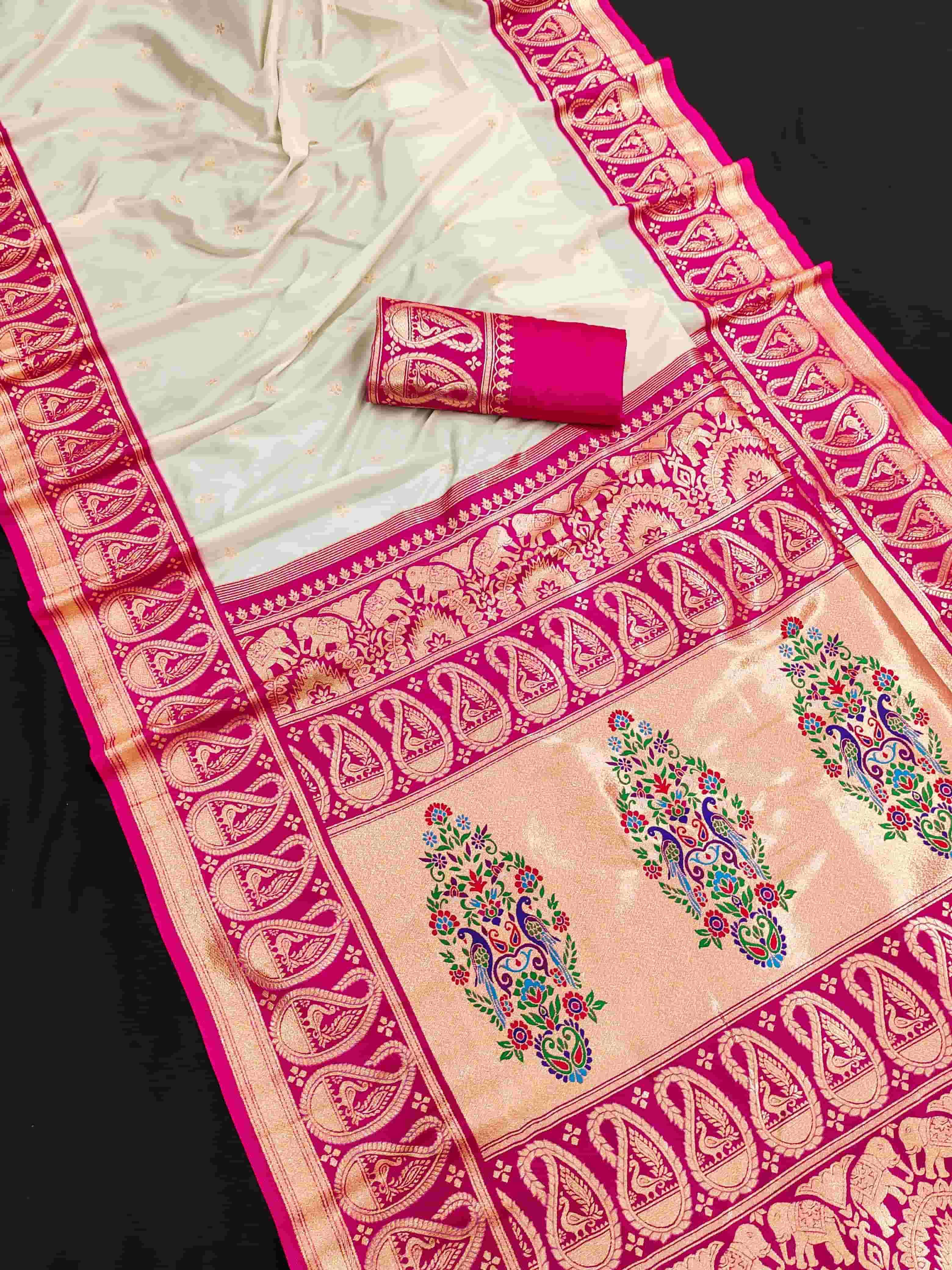 MB-1213 BY ASLIWHOLESALE DESIGNER PURE BANARASI SILK SAREES-00049