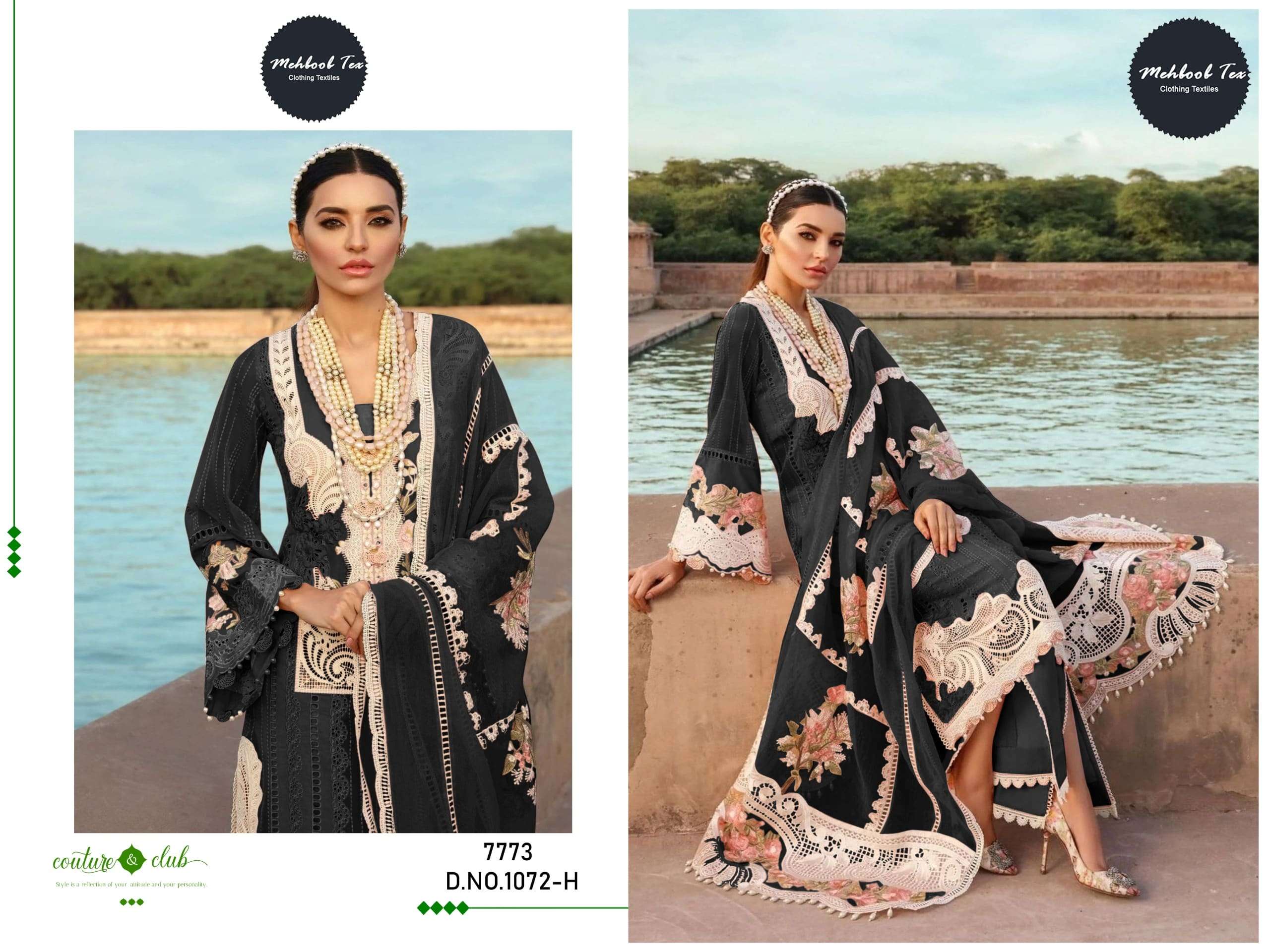 MEHBOOB TEX 1072 PURE CAMBRIC COTTON EMBROIDERY PAKISTANI DRESSES-00071