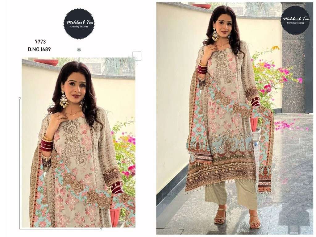 MEHBOOB TEX 1689 PURE VISCOSE MUSLIN PRINTED PAKISTANI DRESS-00071