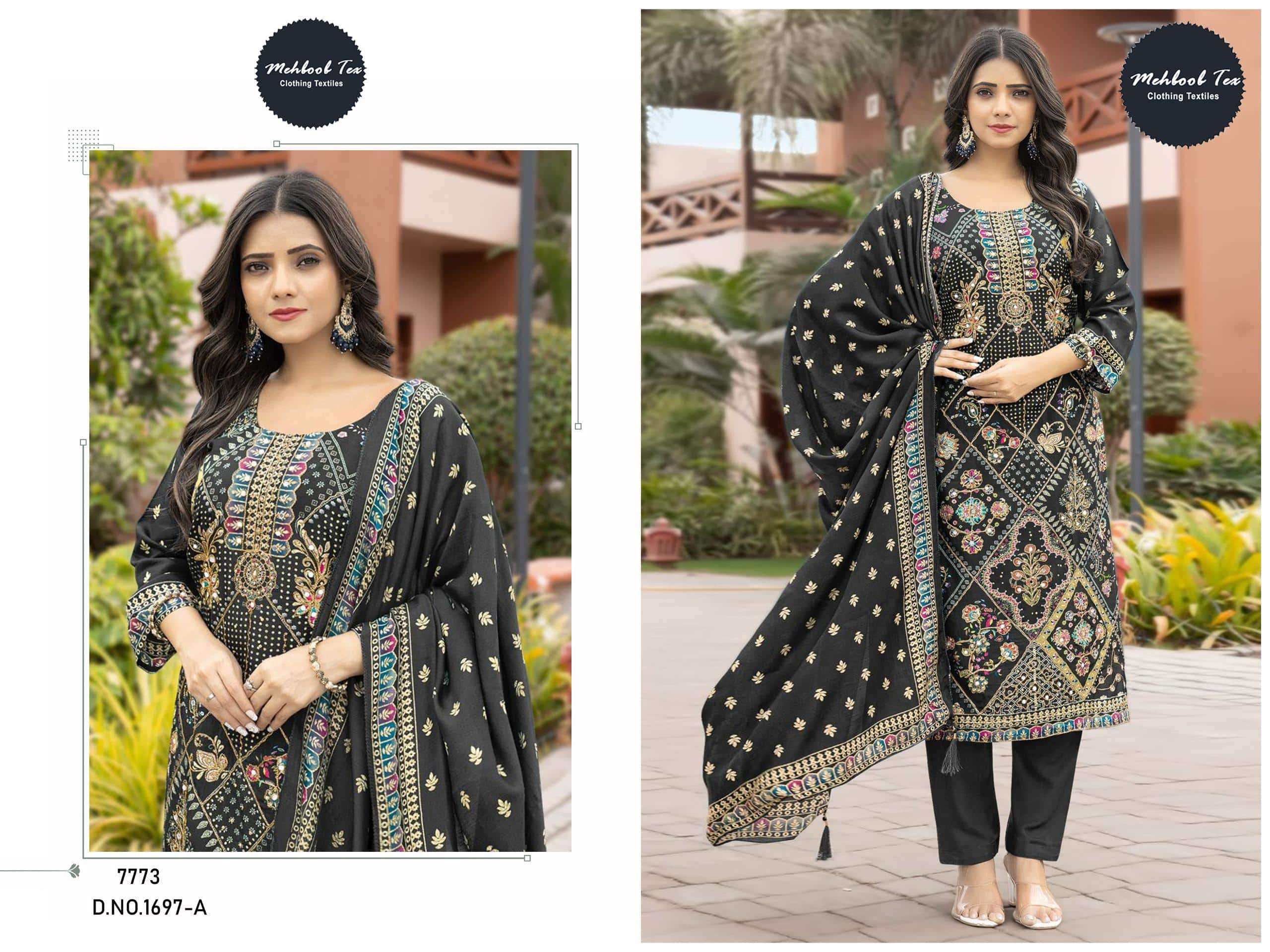 MEHBOOB TEX 1697 PURE VISCOSE MUSLIN EMBROIDERY PAKISTANI DRESS-00062