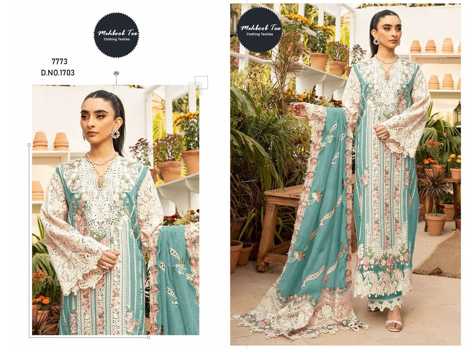 MEHBOOB TEX 1701-1702-1703 SERIES PURE COTTON EMBROIDERY PAKISTANI DRESSES-00071