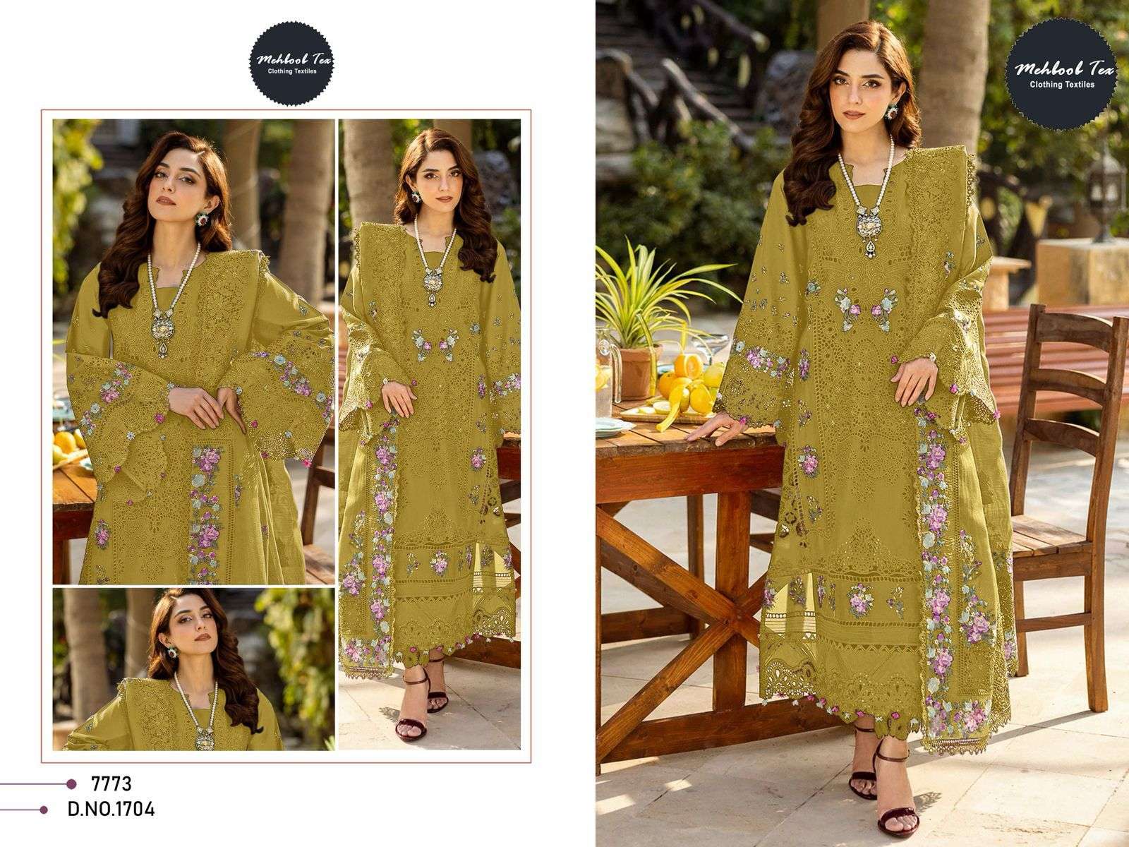 MEHBOOB TEX 1704-1705  PURE COTTON EMBROIDERY PAKISTANI DRESSES-00062