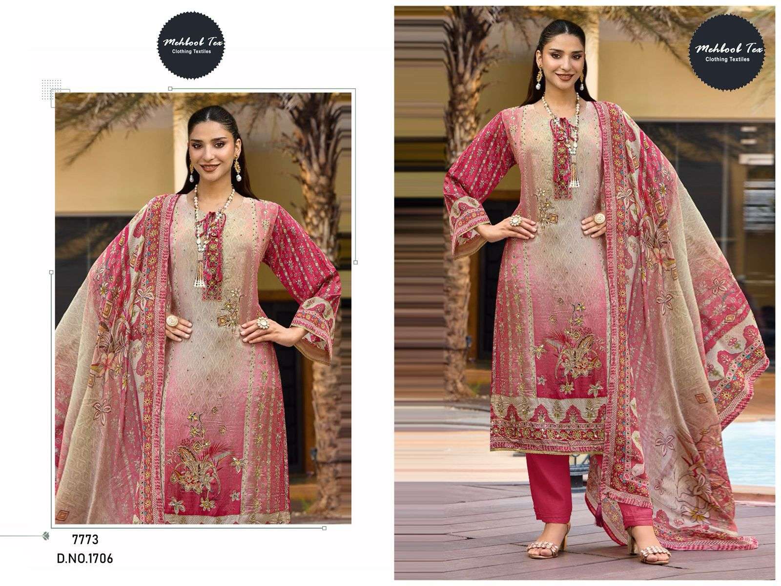 MEHBOOB TEX 1706 PURE COTTON EMBROIDERY PAKISTANI DRESSES-00062