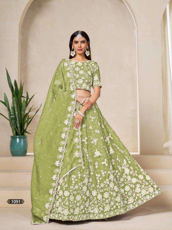 TWISHA MEHVISH VOL-19 1091 TO 1094 SERIES PURE ORGANZA SILK LEHENGAS-00137