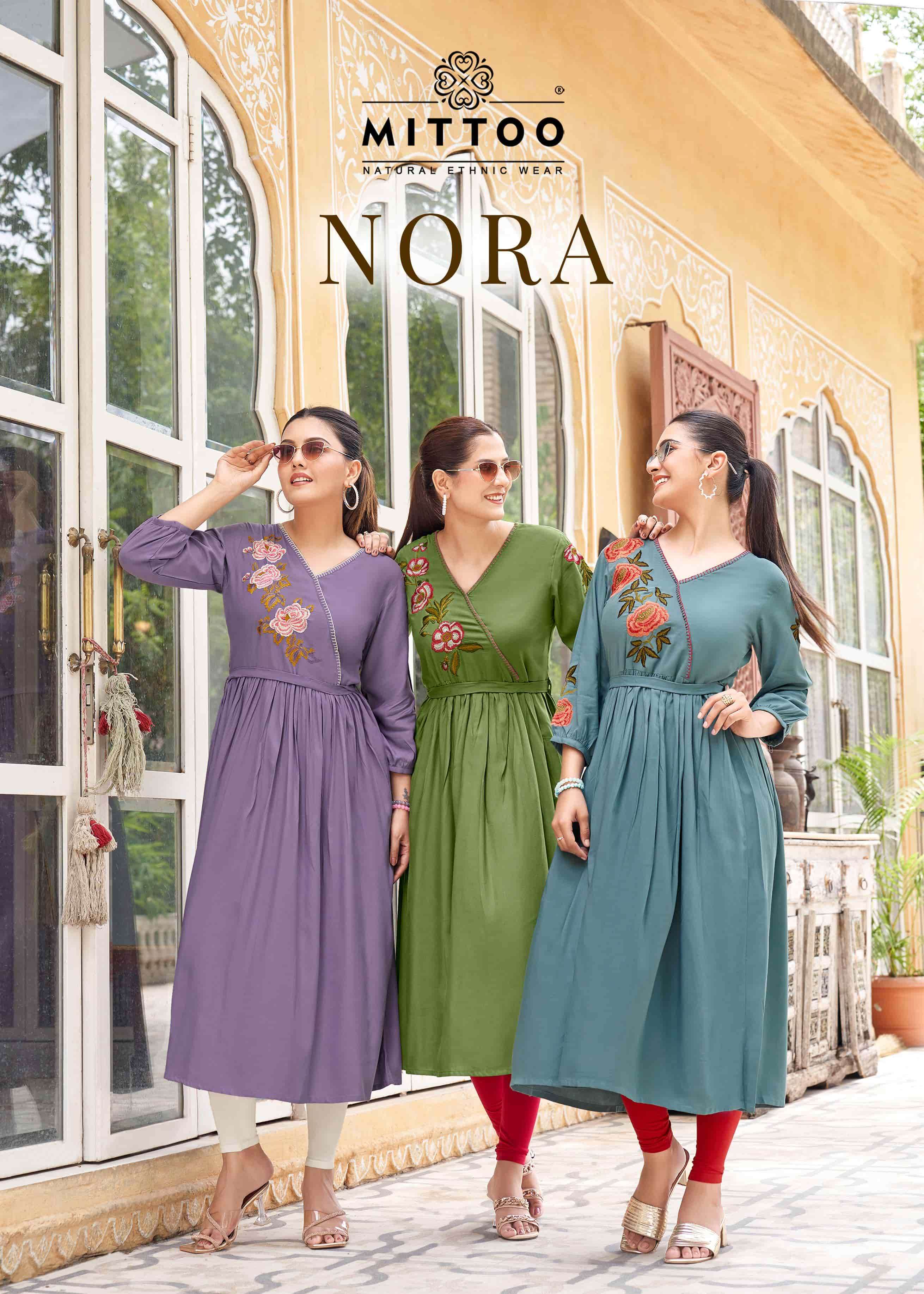 MITTOO NORA 4001 TO 4006 SERIES PURE RAYON KURTIS-00140