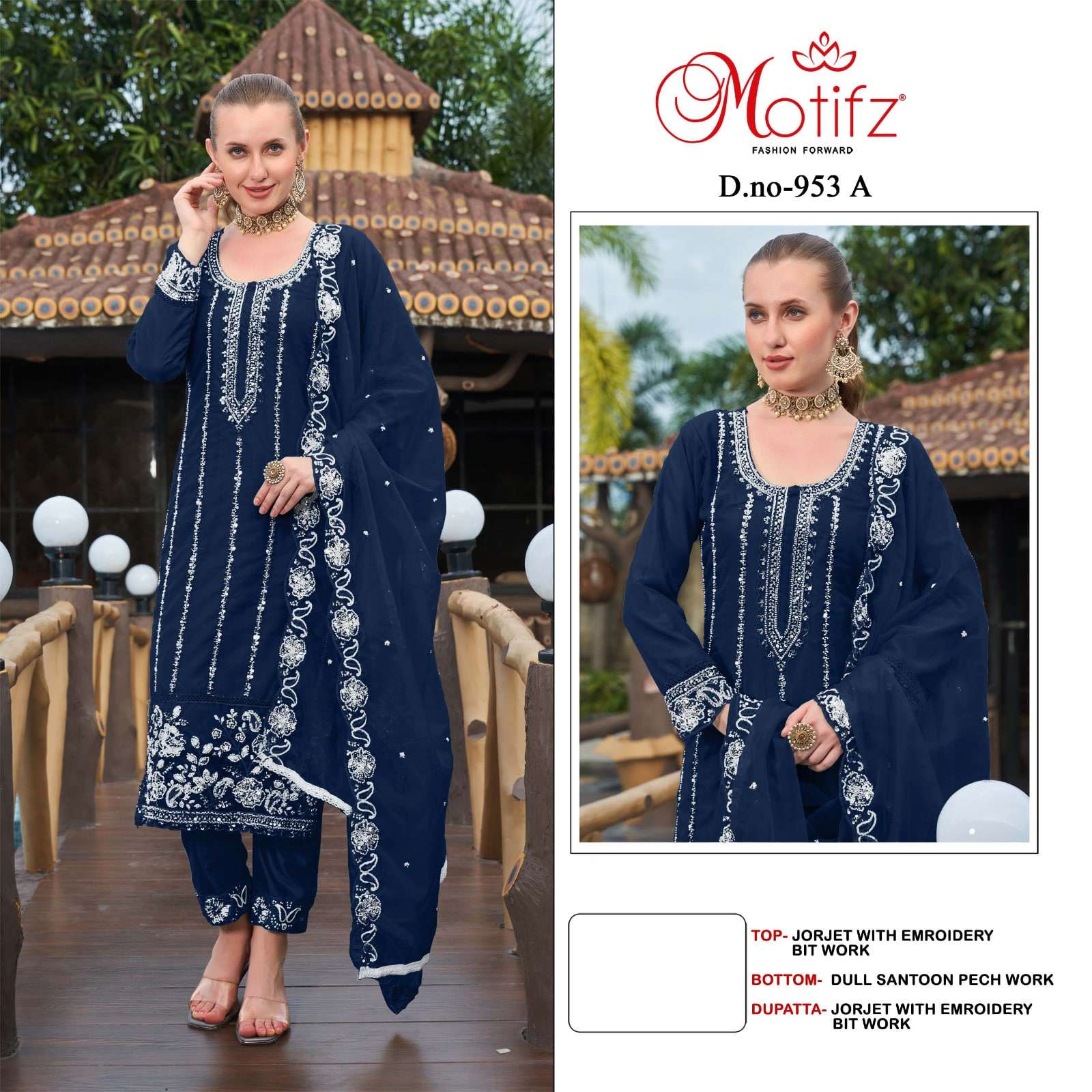 MOTIFZ 953 PURE GEORGETTE EMBROIDERY PAKISTANI DRESSES-00201
