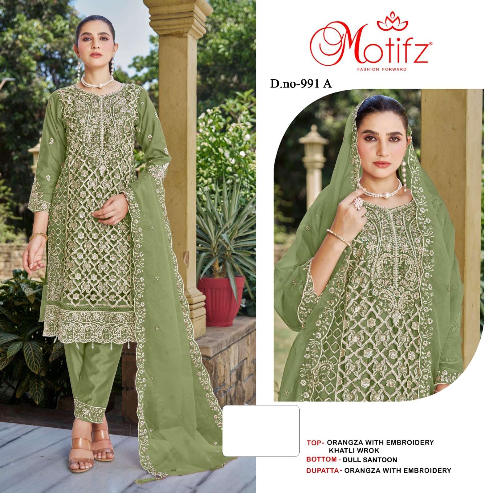 MOTIFZ 991 PURE ORGANZA EMBROIDERY PAKISTANI DRESSES-00201