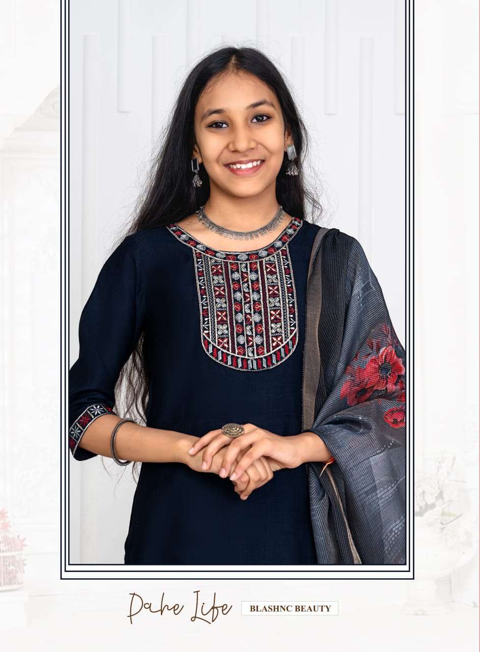 MYSTIC9 NIKKI KIDS PURE VERTICAN EMBROIDERY DRESSES-00140