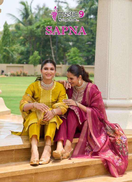 MYSTIC9 SAPNA VOL-02 PURE ROMAN SILK EMBROIDERY DRESSES-00140