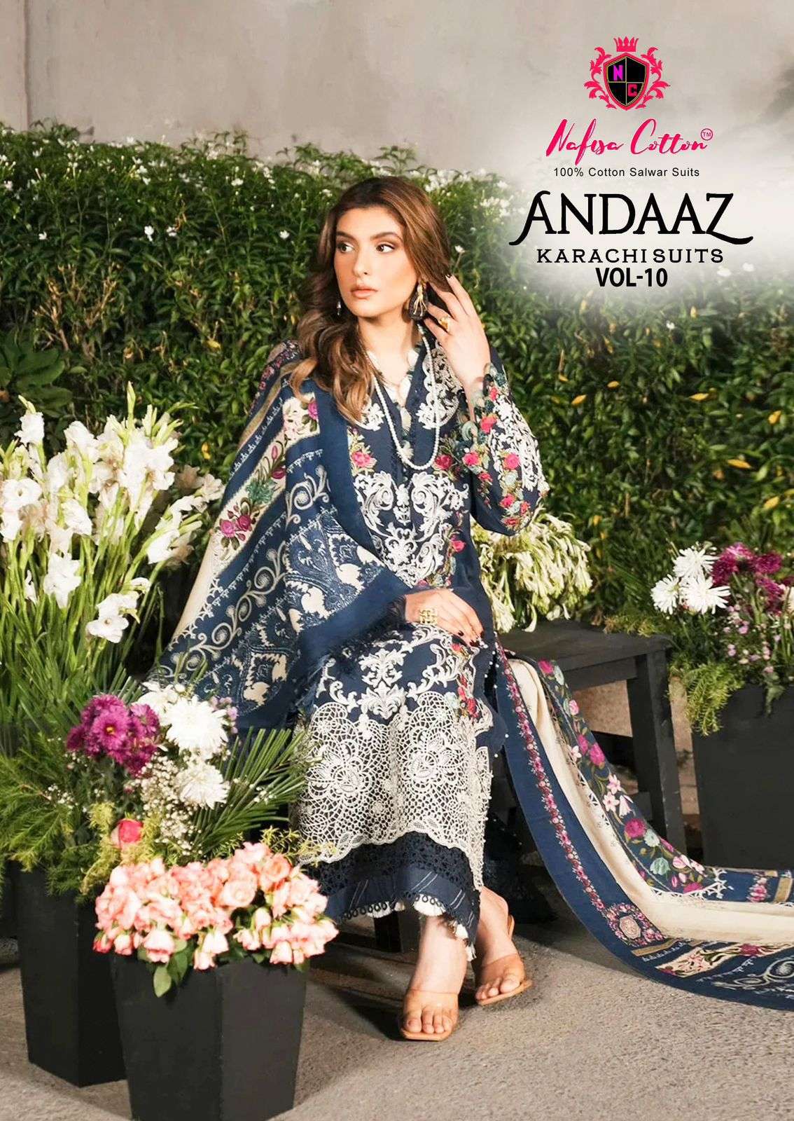 NAFISA COTTON ANDAAZ KARACHI SUIT VOL-10 10001 TO 10006 SERIES PURE COTTON PAKISTANI DRESSES-00062