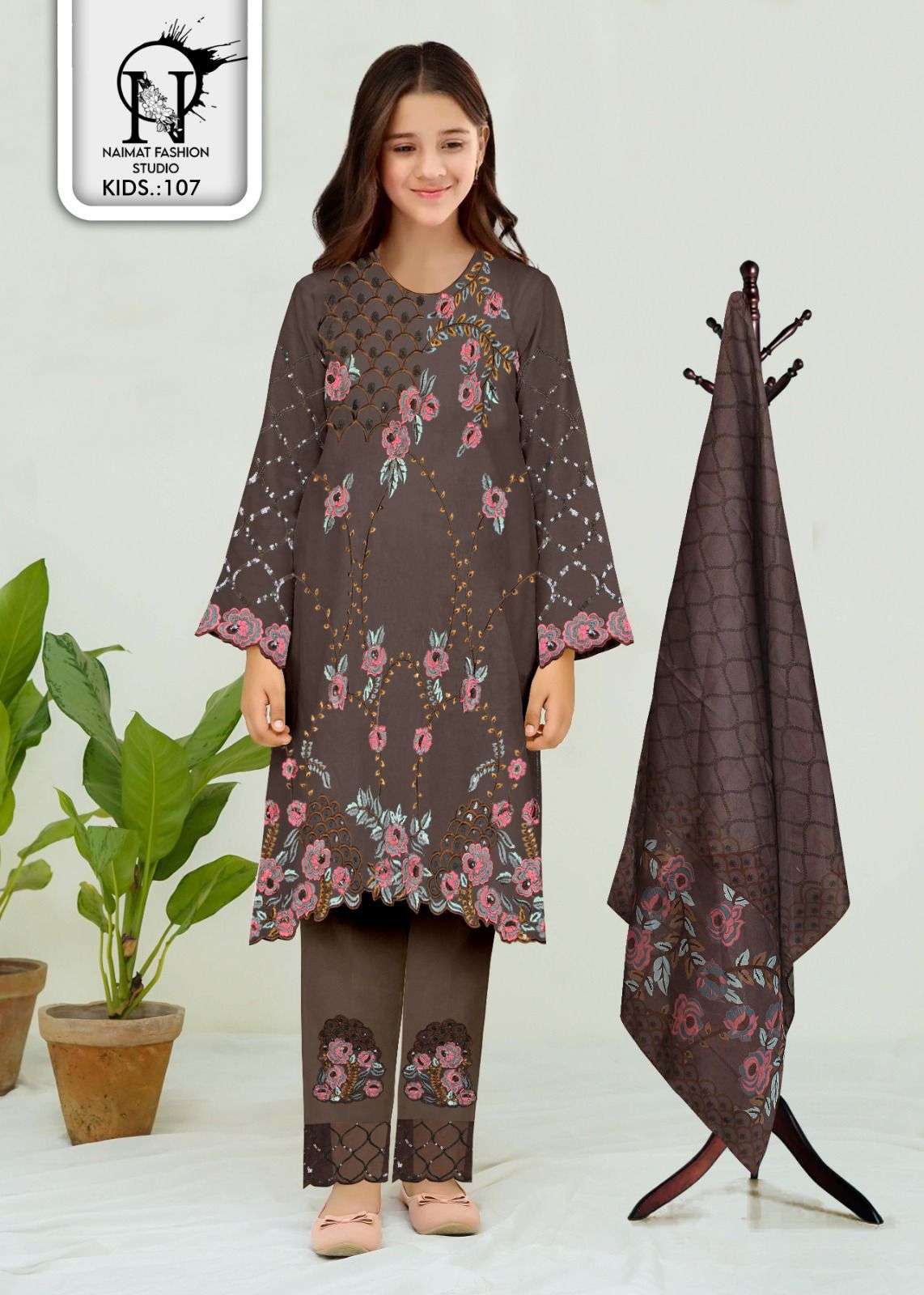 NAIMAT FASHION NFS-107 PURE FAUX GEORETTE EMBROIDERY KURTAS-00088