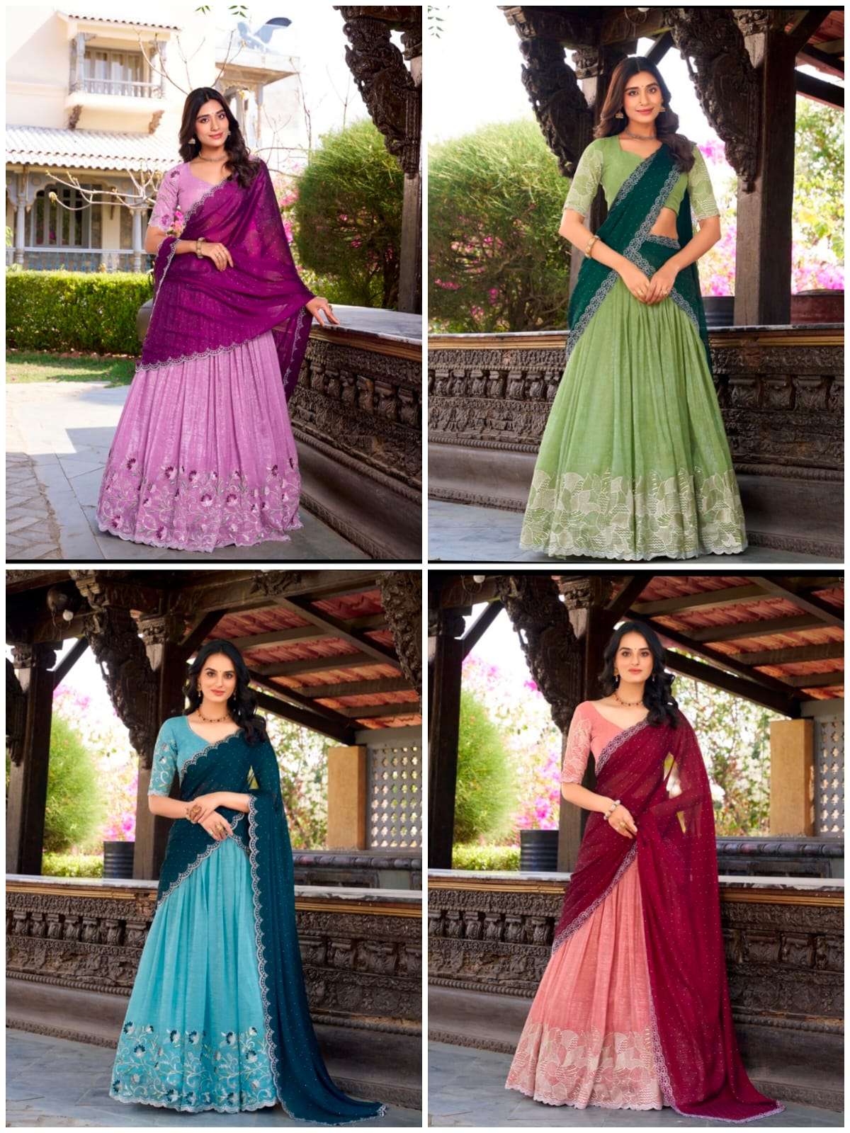 NAVYA VOL-33  Y ASLIWHOLESALE DESIGNER PURE SILVER GLOSY EMBROIDERY LEHENGAS-00294