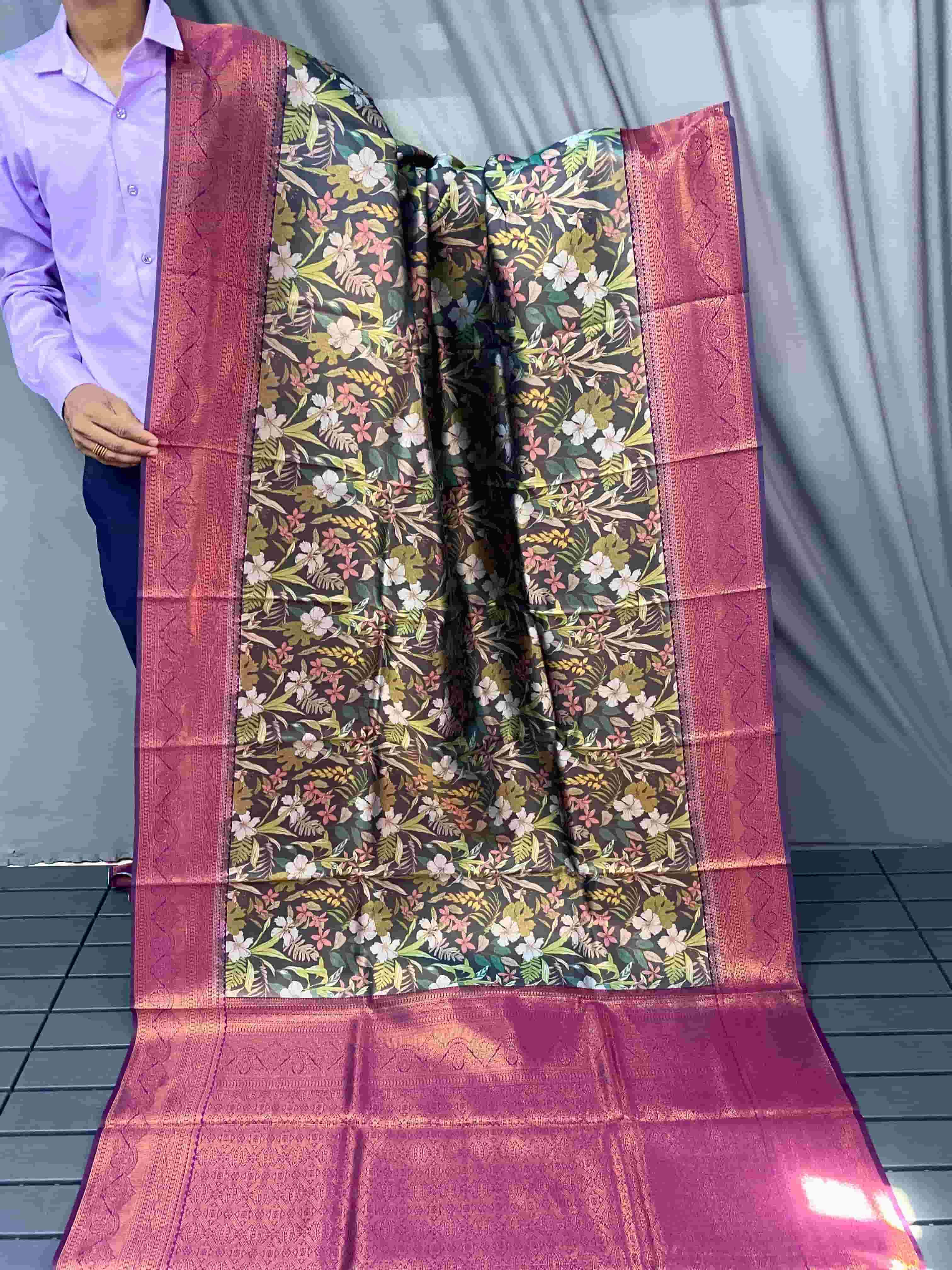 NIHARIKA BY ASLIWHOLESLAE DESIGNER PURE KANCHI EMBROIDERY SAREES-00288