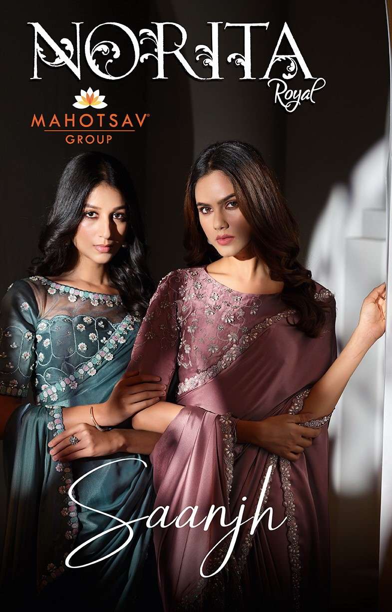 NORITA SAANJH BY MAHOTSAV DESIGNER FANCY CREPE SATIN SILK PRINTED SAREES-00276