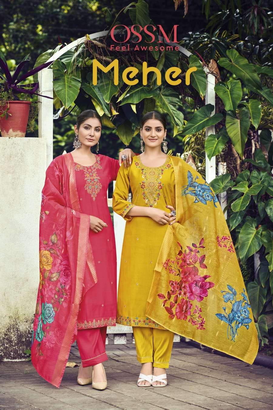 OSSM MEHER PURE VISCOSE ROMAN SILK DRESSES-00014