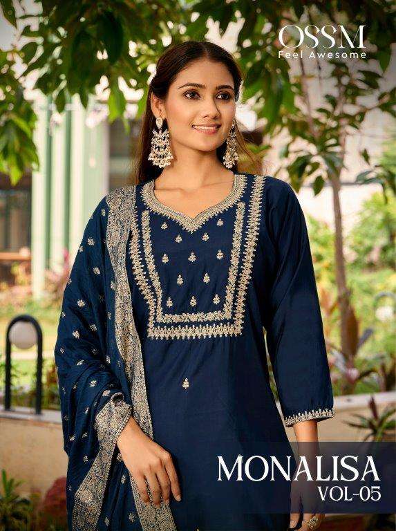 OSSM MONALISA VOL-05 1001 TO 1006 SERIES PURE VISCOSE ROMAN SILK DRESSES-00014