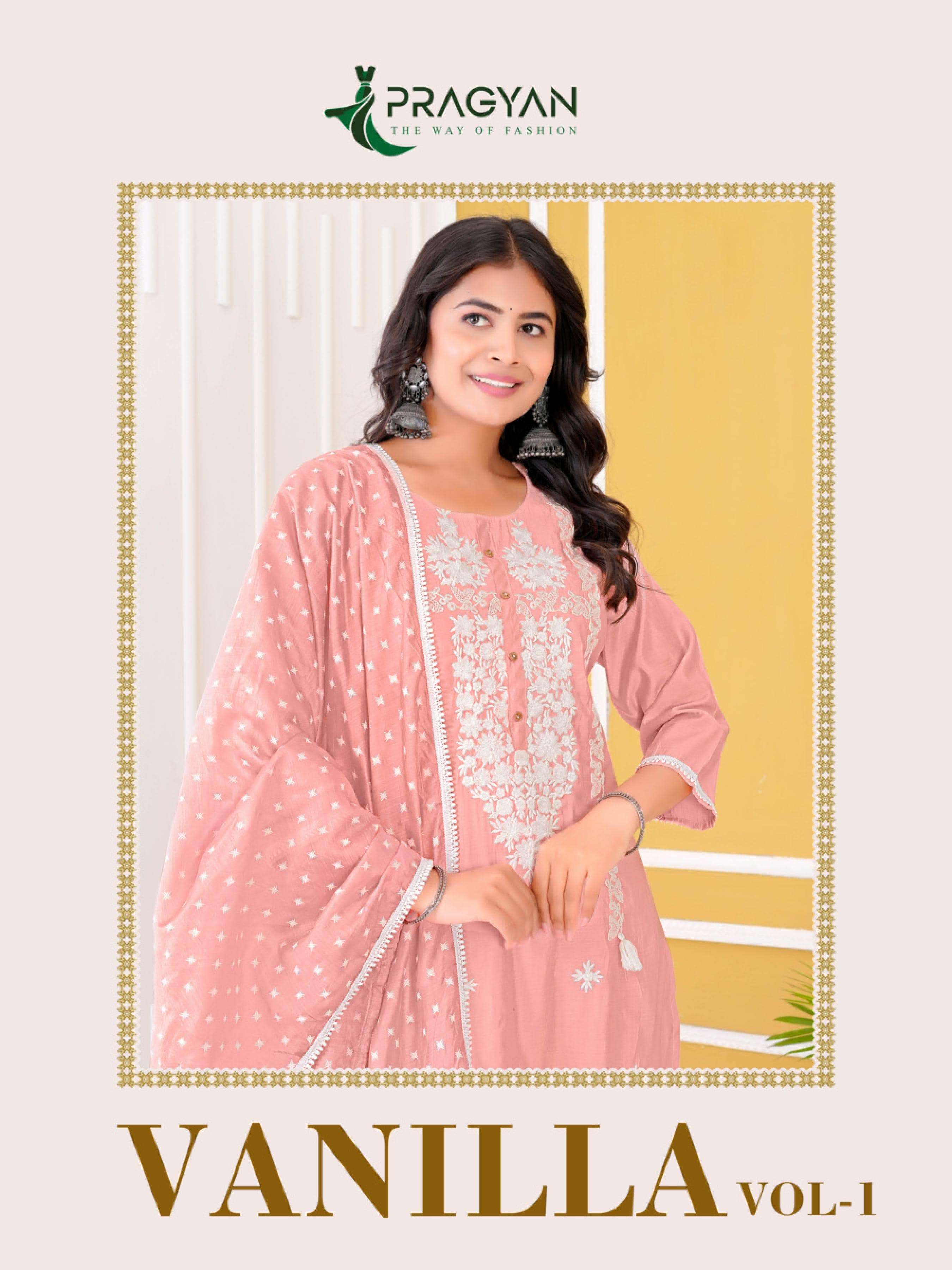 PRAGYAN VANILLA VOL-01 PURE ROMAN SILK DRESSES-00140