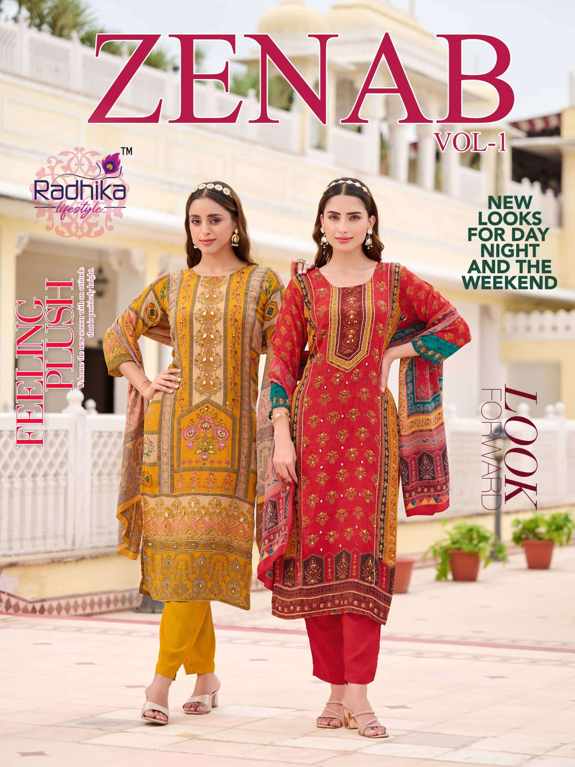 RADHIKA LIFESTYLE ZENAB VOL-01 PURE NATURAL CREPE DRESSES-00140