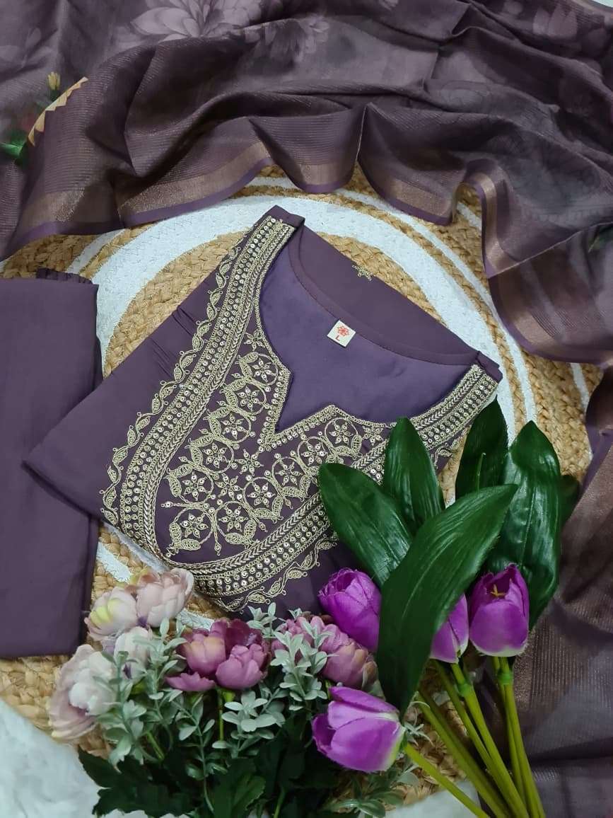 RAHI BY ASLIWHOLESALE DESIGNER PURE VISCOSE CHSNDERI EMBROIDERY PRINTED DRESSES-00264
