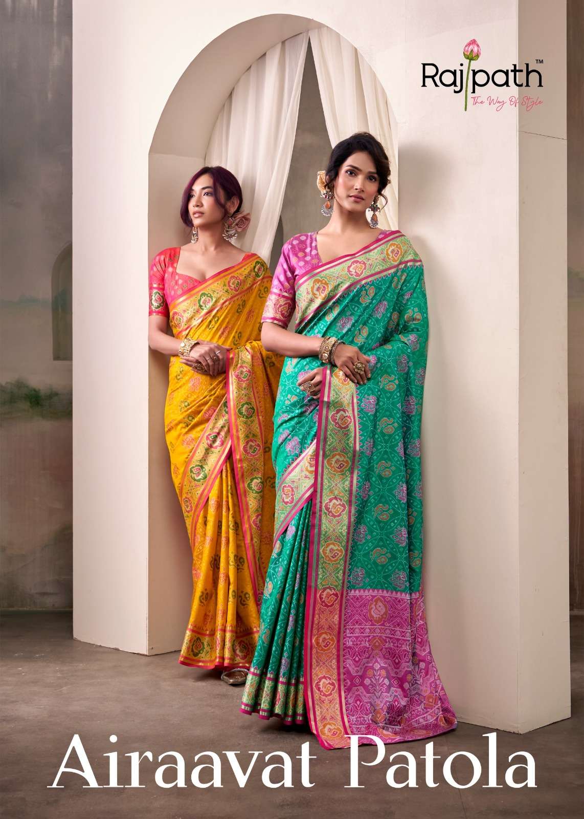 RAJPATH AIRAVAAT SILK PURE PATOLA SILK SAREES-00004