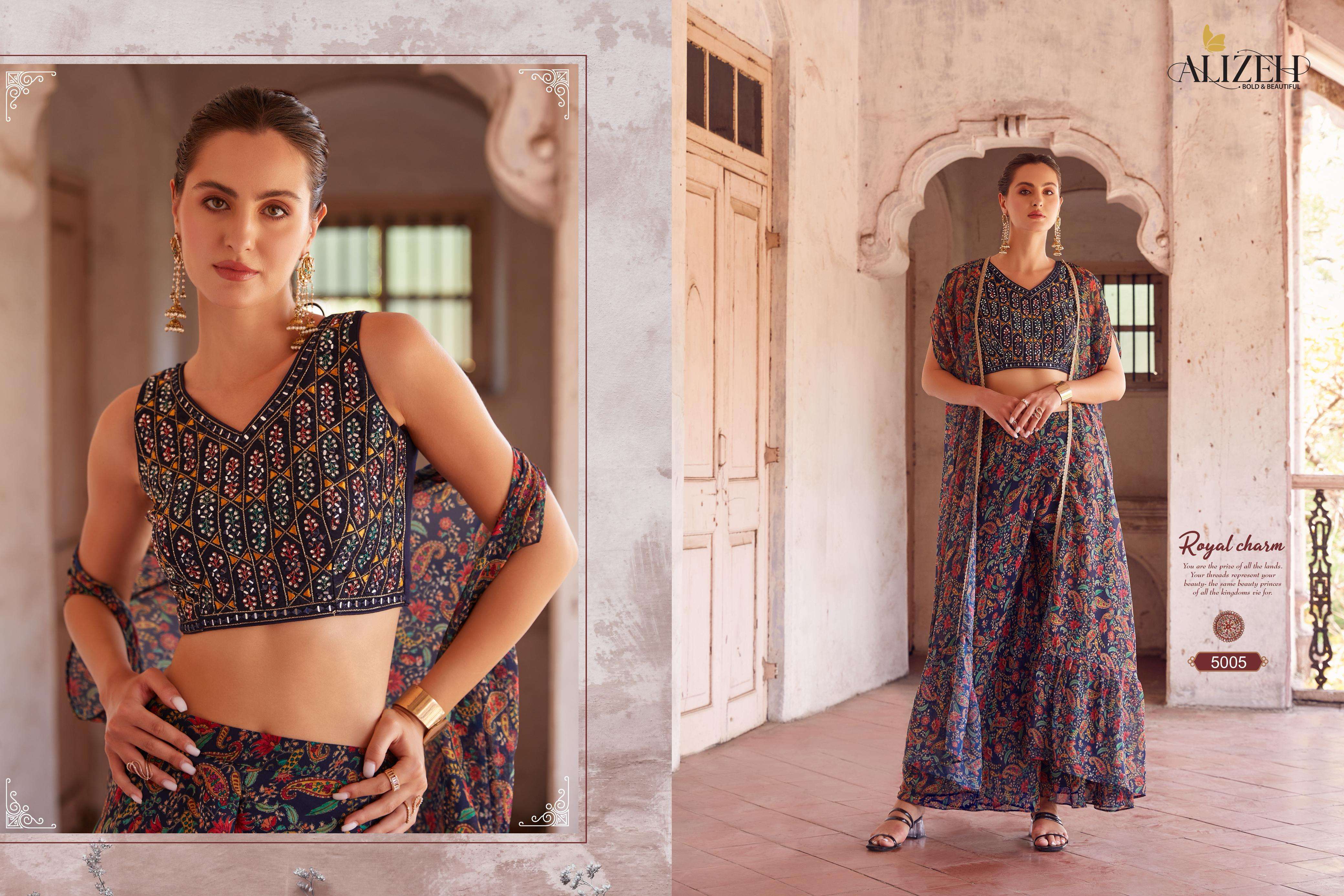 READYMADE VOL-01 BY ALIZEH 5002 TO 5008 SERIES PURE GEORGETTE EMBROIDERY CASUALS-00001