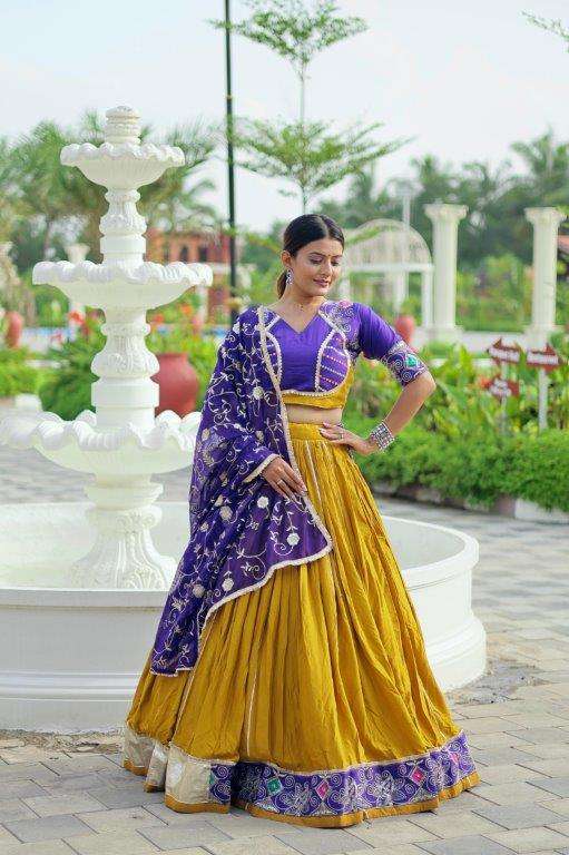 RM-129 BY ASLIWHOLESALE DESIGNER PURE COTTON EMBROIDERY LEHENGAS-00236