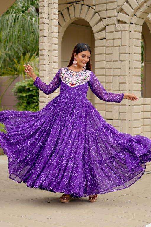 RM-130 BY ASLIWHOLESALE DESIGNER PURE FAUX GEORGETTE EMBROIDERY GOWNS-00236