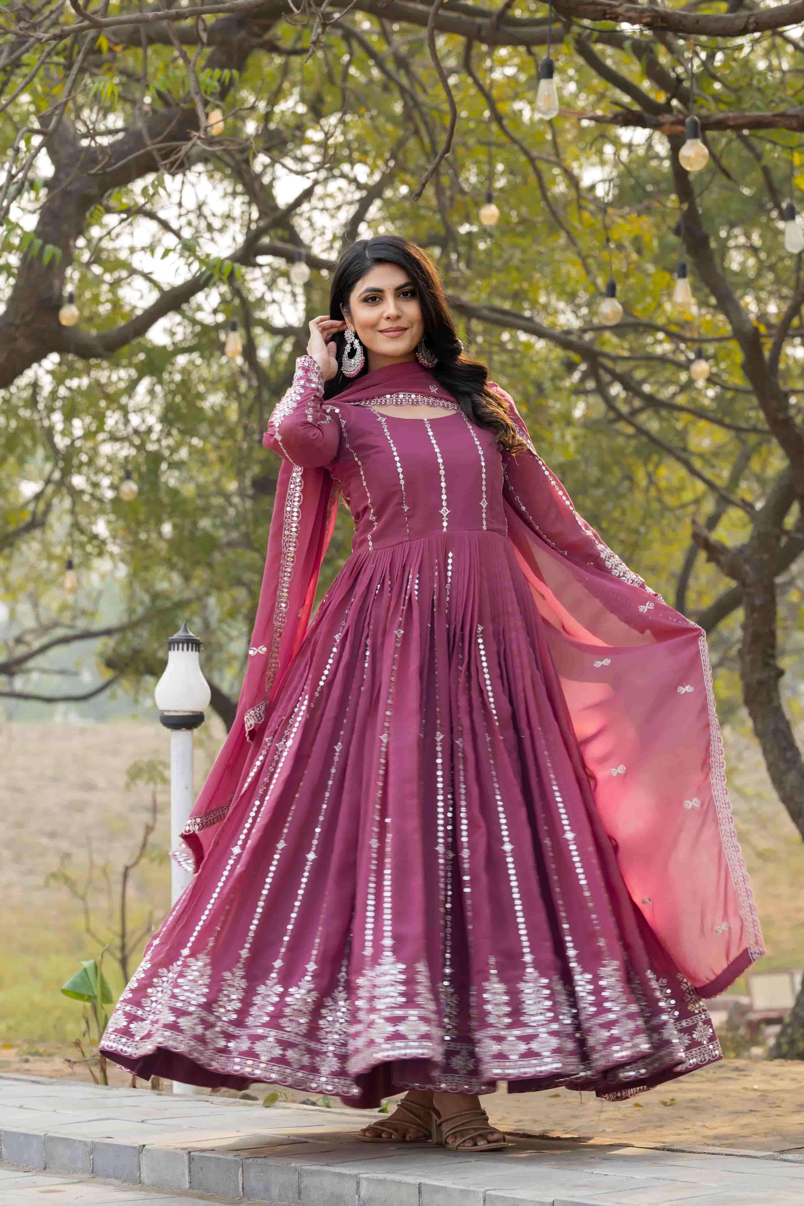 RM-80 BY ASLIWHOLESALE DESIGNER PURE FAUX GEORGETTE EMBRPOIDERY PRINTED GOWNS-00236